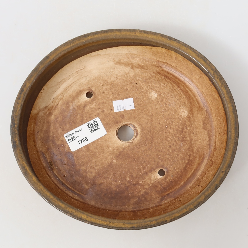Ceramic bonsai bowl 21 x 19 x 4,5 cm, brown