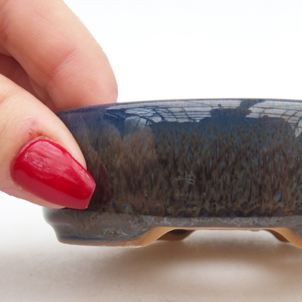 Ceramic bonsai bowl 9,5 x 8 x 3 cm, colour blue