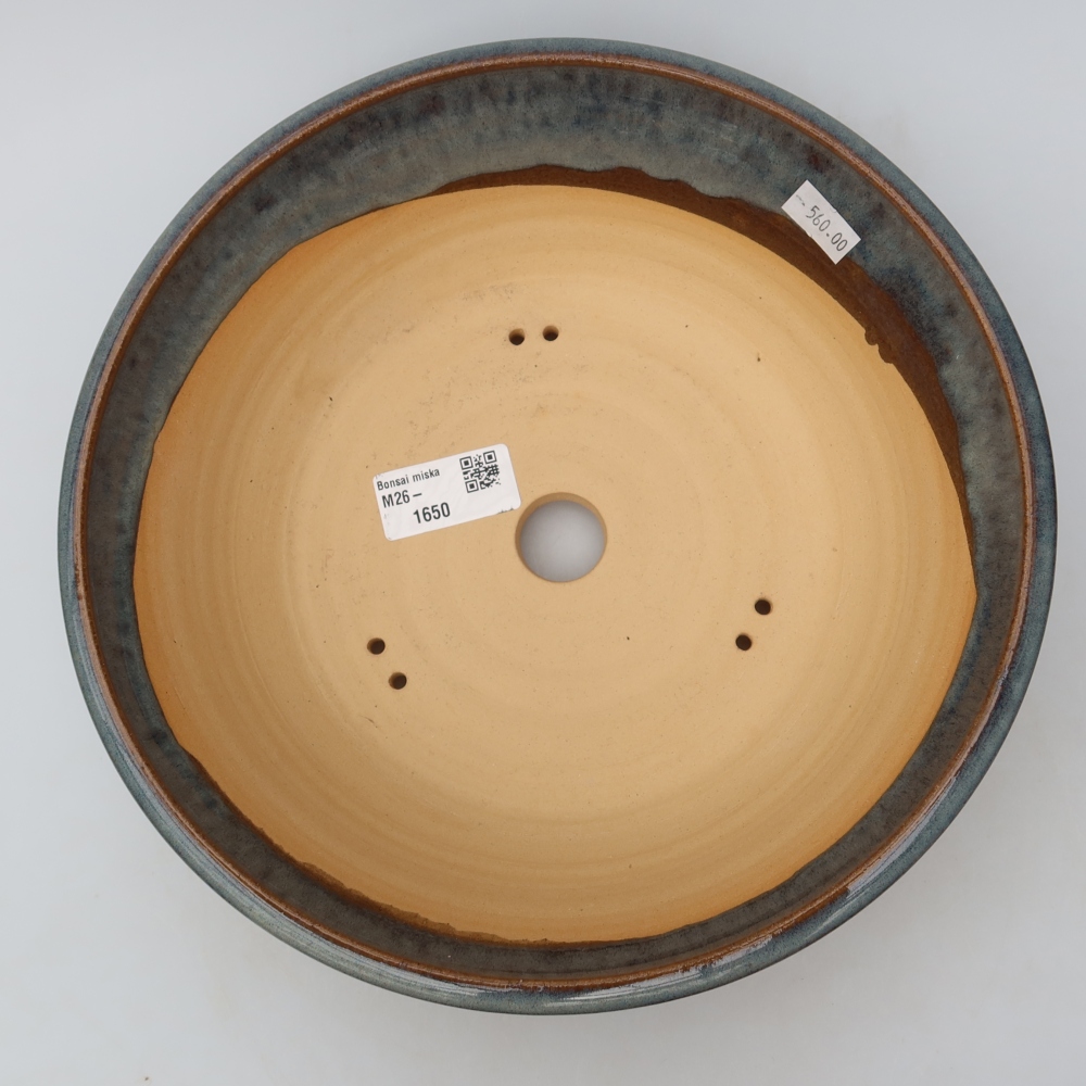 Ceramic bonsai pot, 24.5 x 24.5 x 7.5 cm, gray