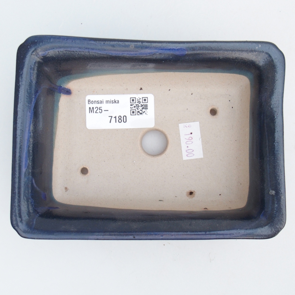 Ceramic bonsai bowl 14 x 10,5 x 4 cm, colour blue