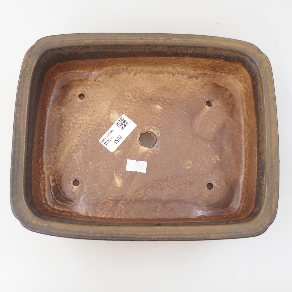 Ceramic bonsai bowl 25 x 20 x 7 cm, brown