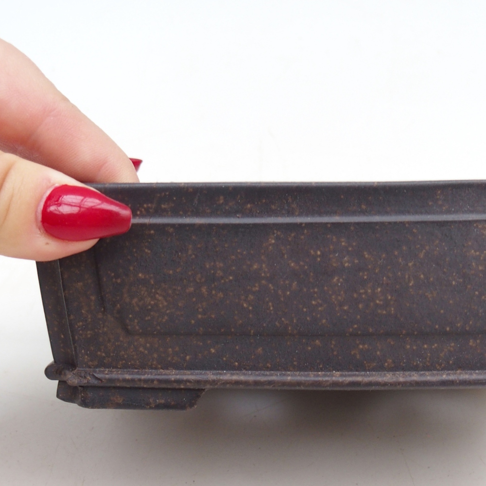 Ceramic bonsai bowl 15 x 11,5 x 5 cm, colour brownish ochre
