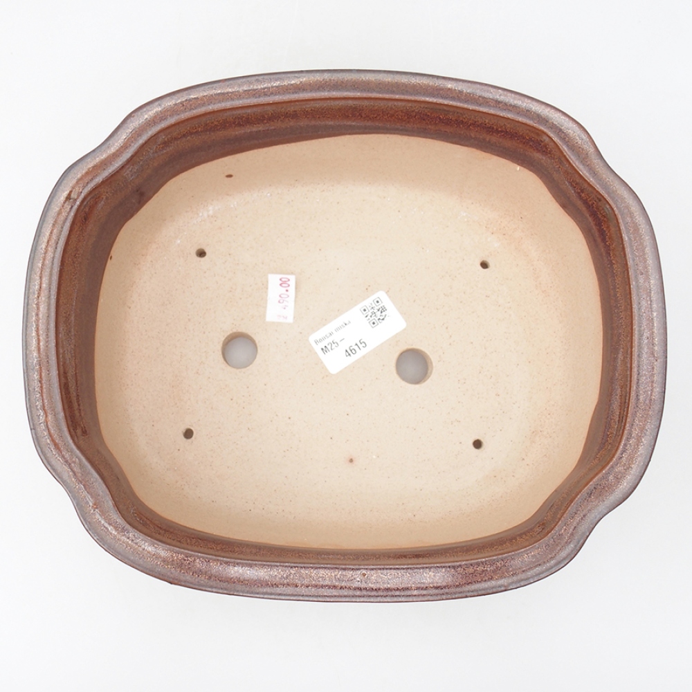 Ceramic bonsai bowl 24,5 x 21 x 7,5 cm, color brown