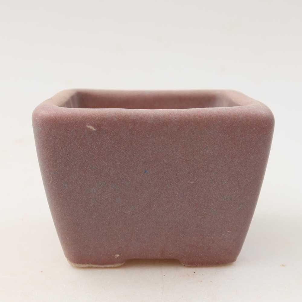 Ceramic bonsai pot, 6.5 x 6.5 x 5 cm, purple