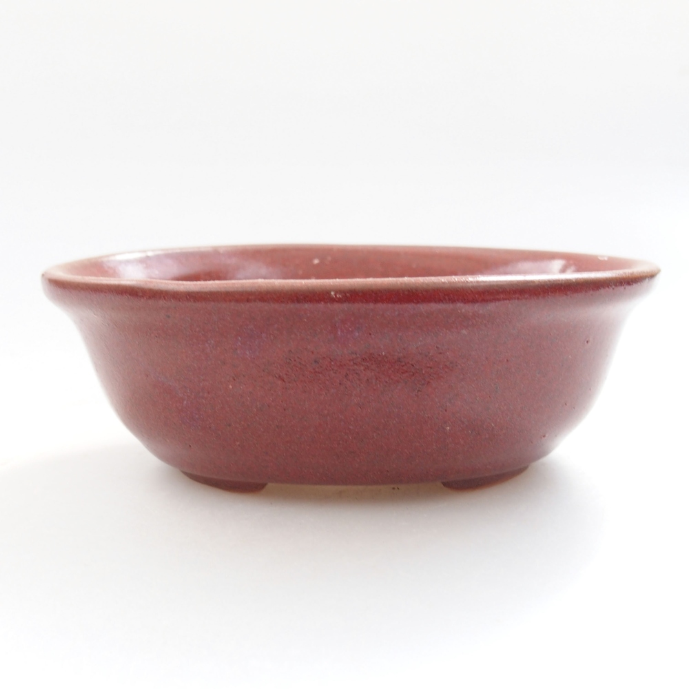Ceramic bonsai bowl 11 x 9 x 4 cm, color burgundy 