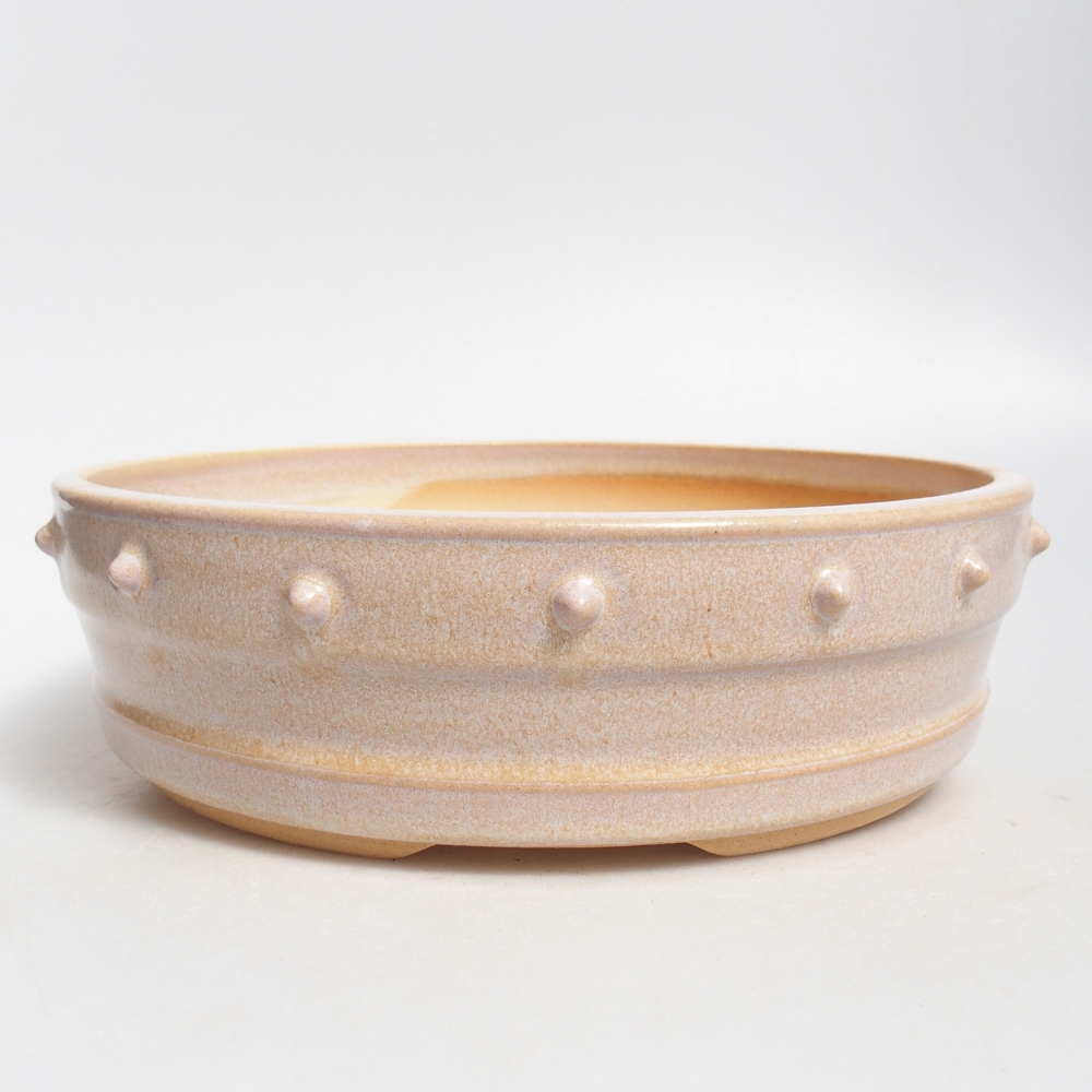 Ceramic bonsai bowl 22 x 22 x 6,5 cm, colour beige