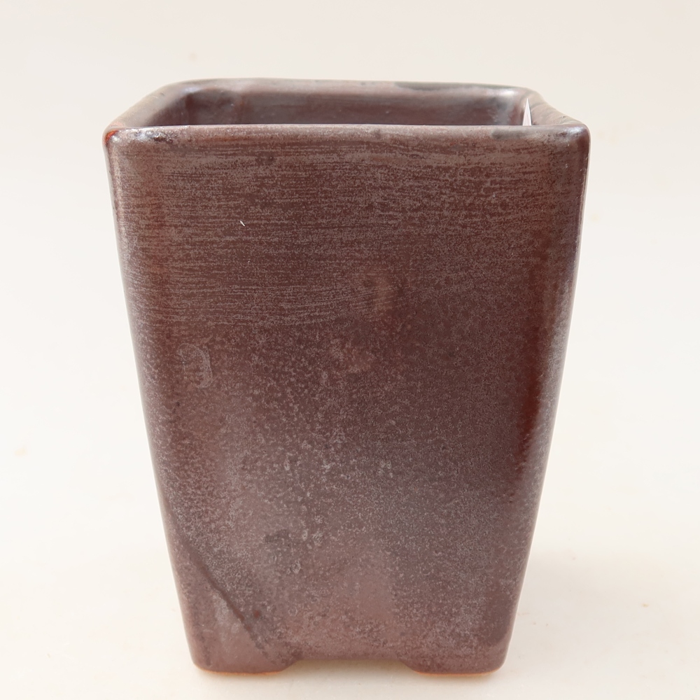 Ceramic bonsai bowl 8,5 x 8,5 x 11 cm, brown