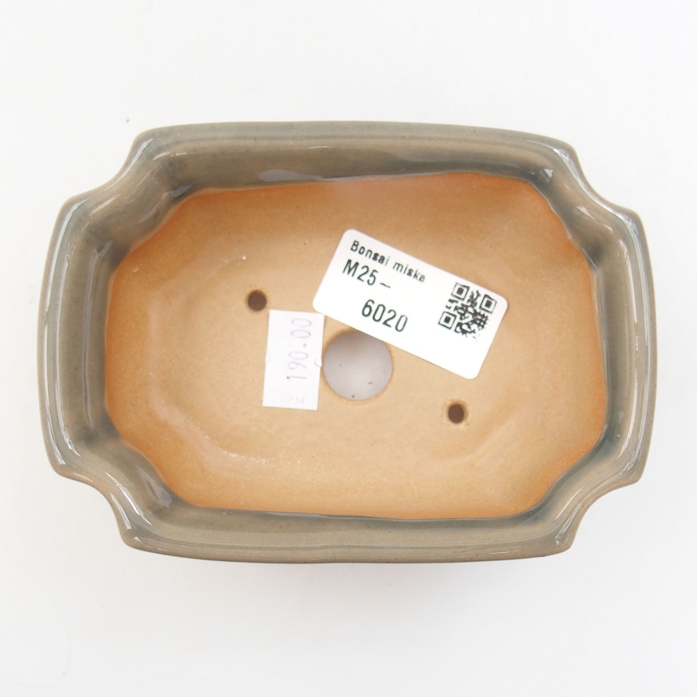 Ceramic bonsai bowl 12 x 9 x 4,5 cm, color gray