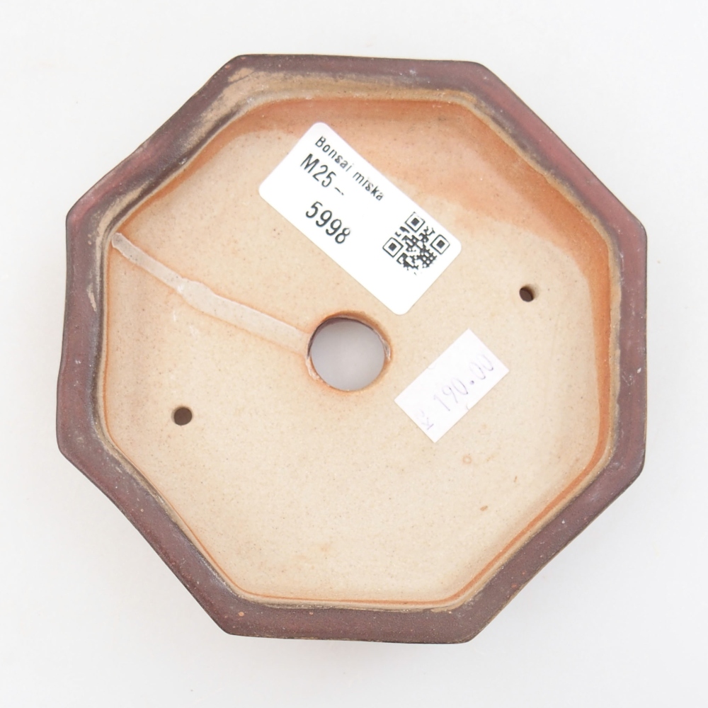 Ceramic bonsai bowl 11,5 x 11,5 x 2,5 cm, color pink