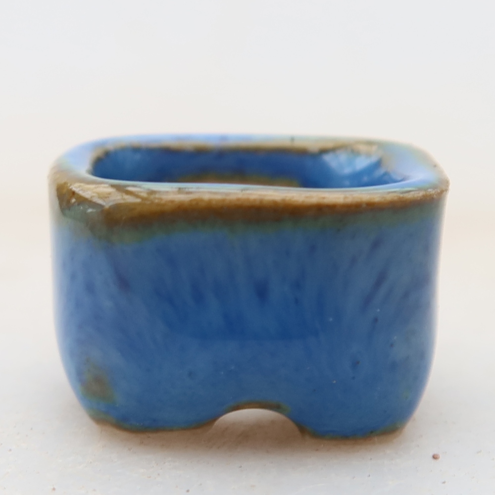 Ceramic bonsai pot, 2 x 2 x 1.5 cm, blue