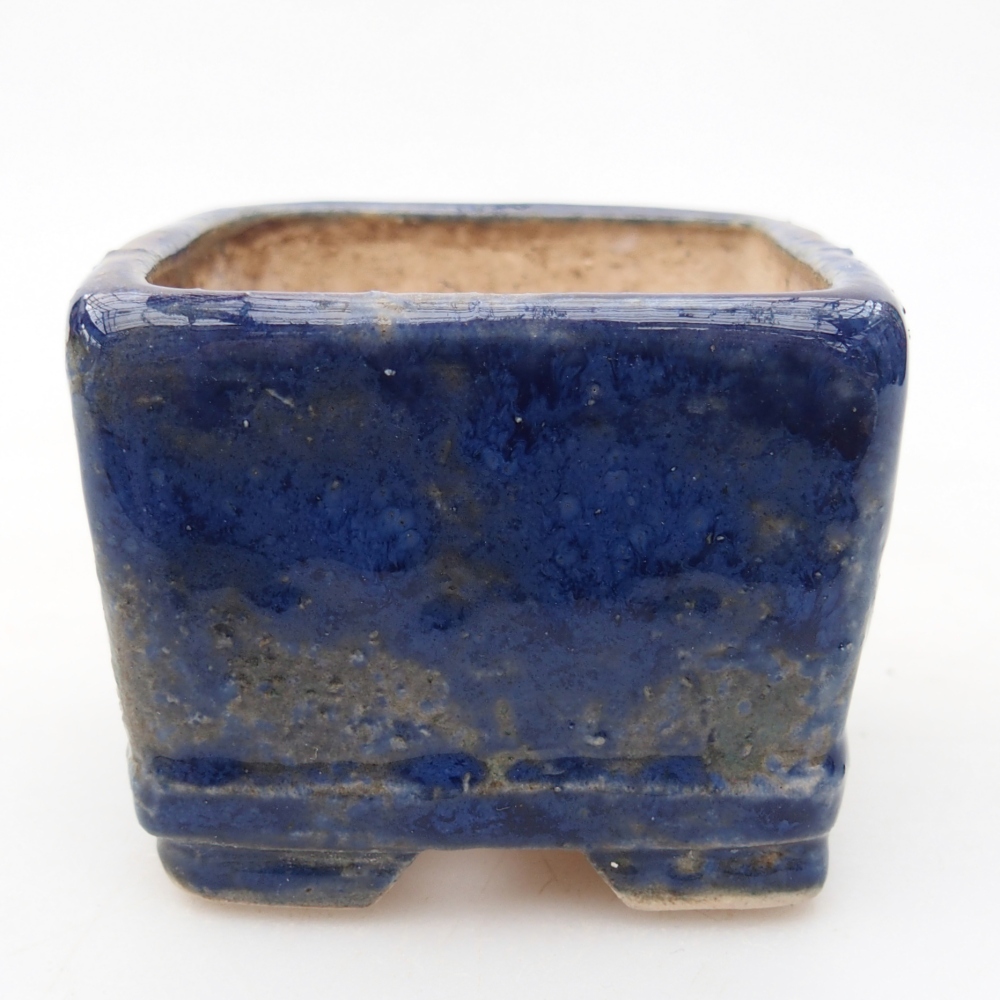 Ceramic bonsai bowl 6 x 6 x 4,5 cm, colour blue