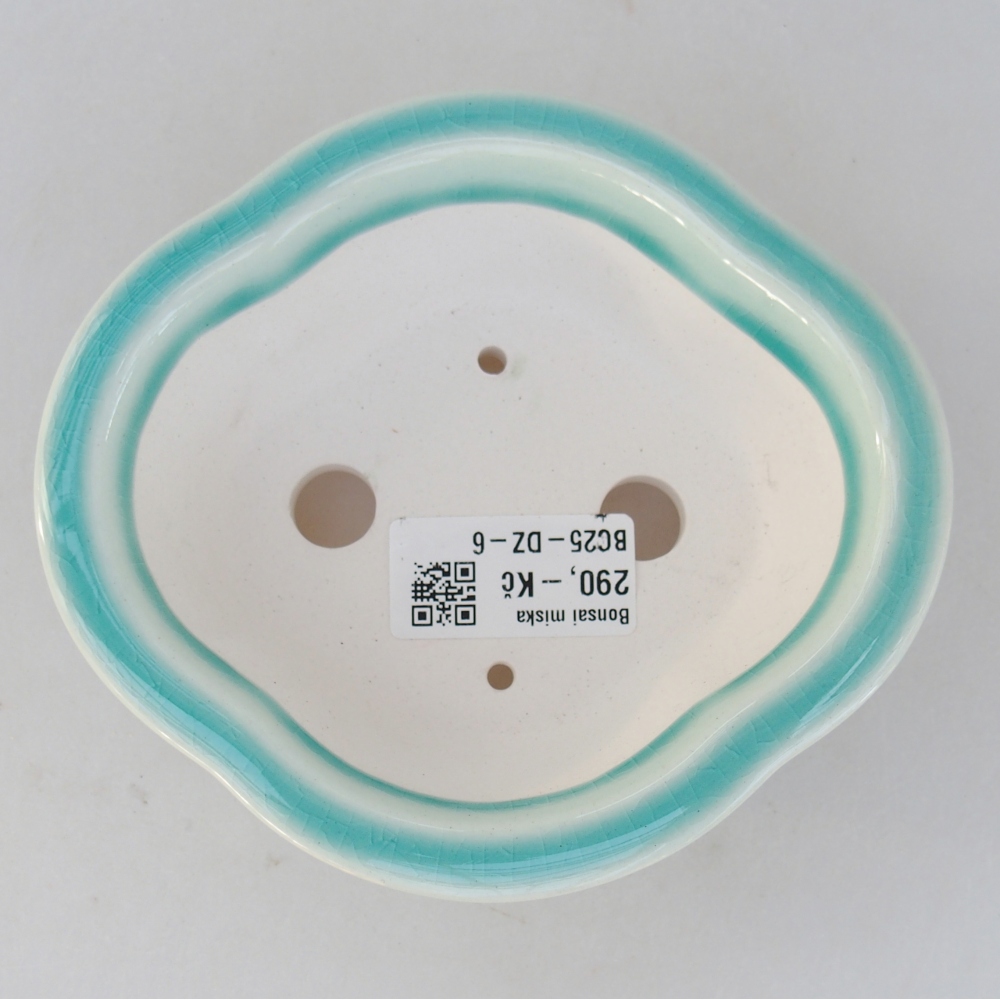 Ceramic bonsai bowl 13 x 12 x 5 cm, green