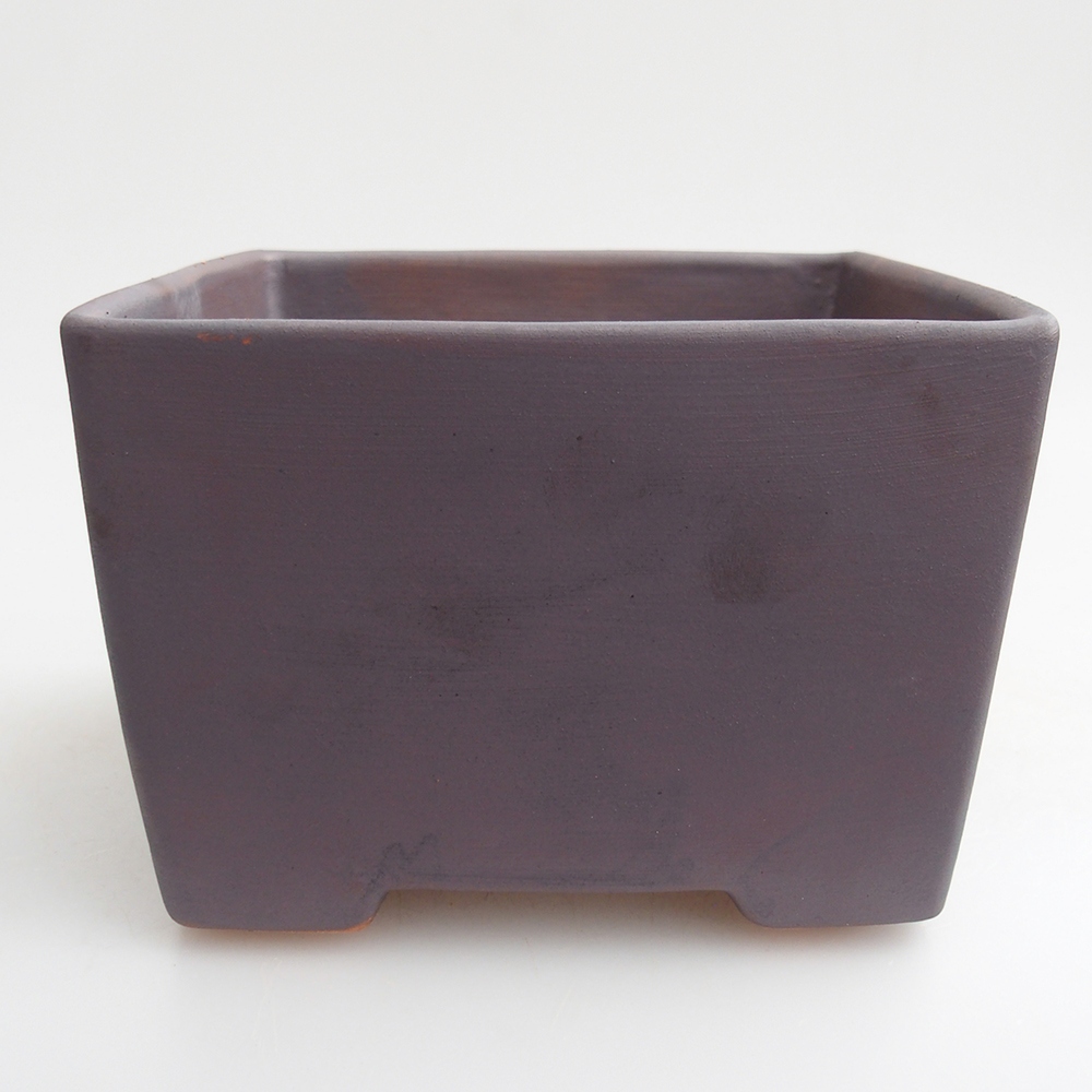 Ceramic bonsai bowl 15 x 15 x 10,5 cm, metal colour
