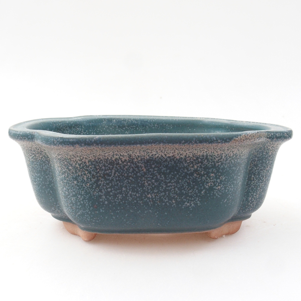 Ceramic bonsai bowl 13,5 x 10 x 5 cm, color blue