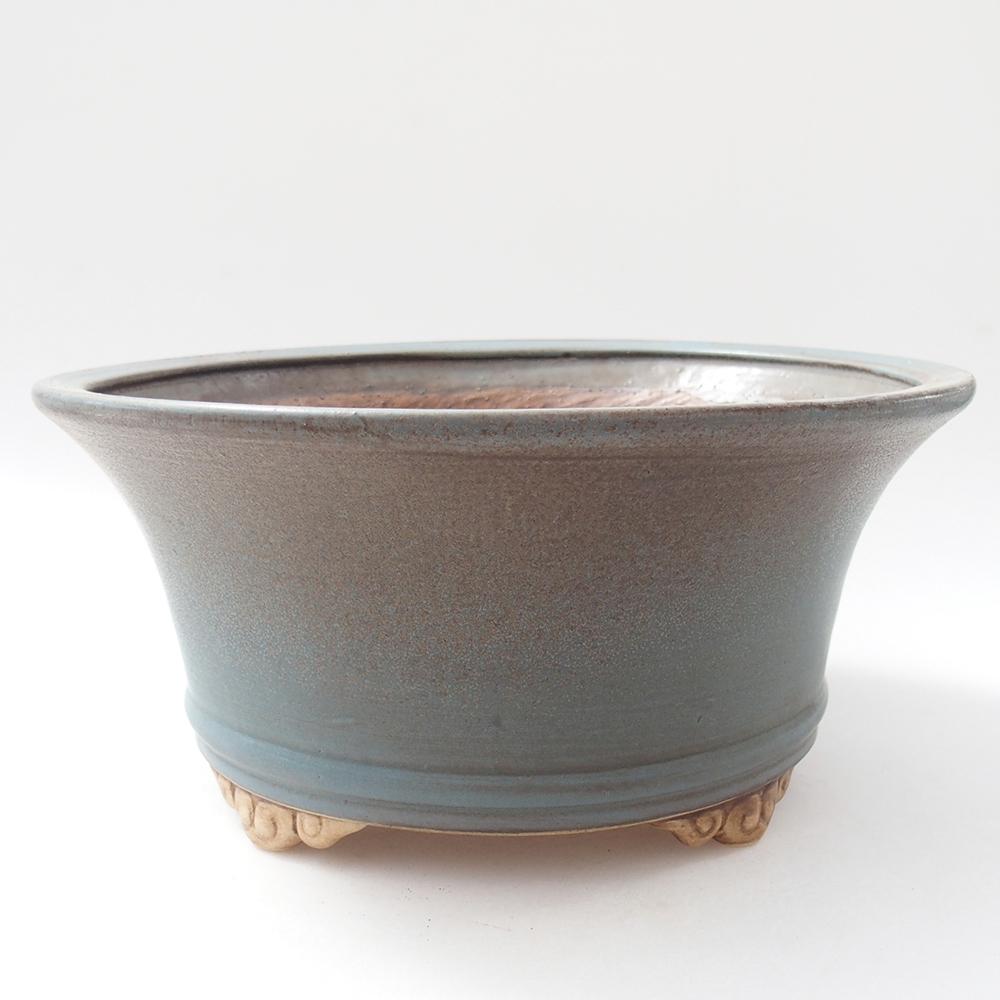 Ceramic bonsai bowl 24 x 24 x 11,5 cm, colour blue
