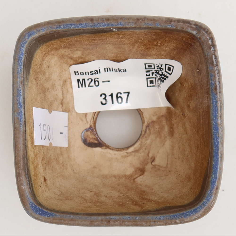 Ceramic bonsai pot, 6 x 6 x 4 cm, blue