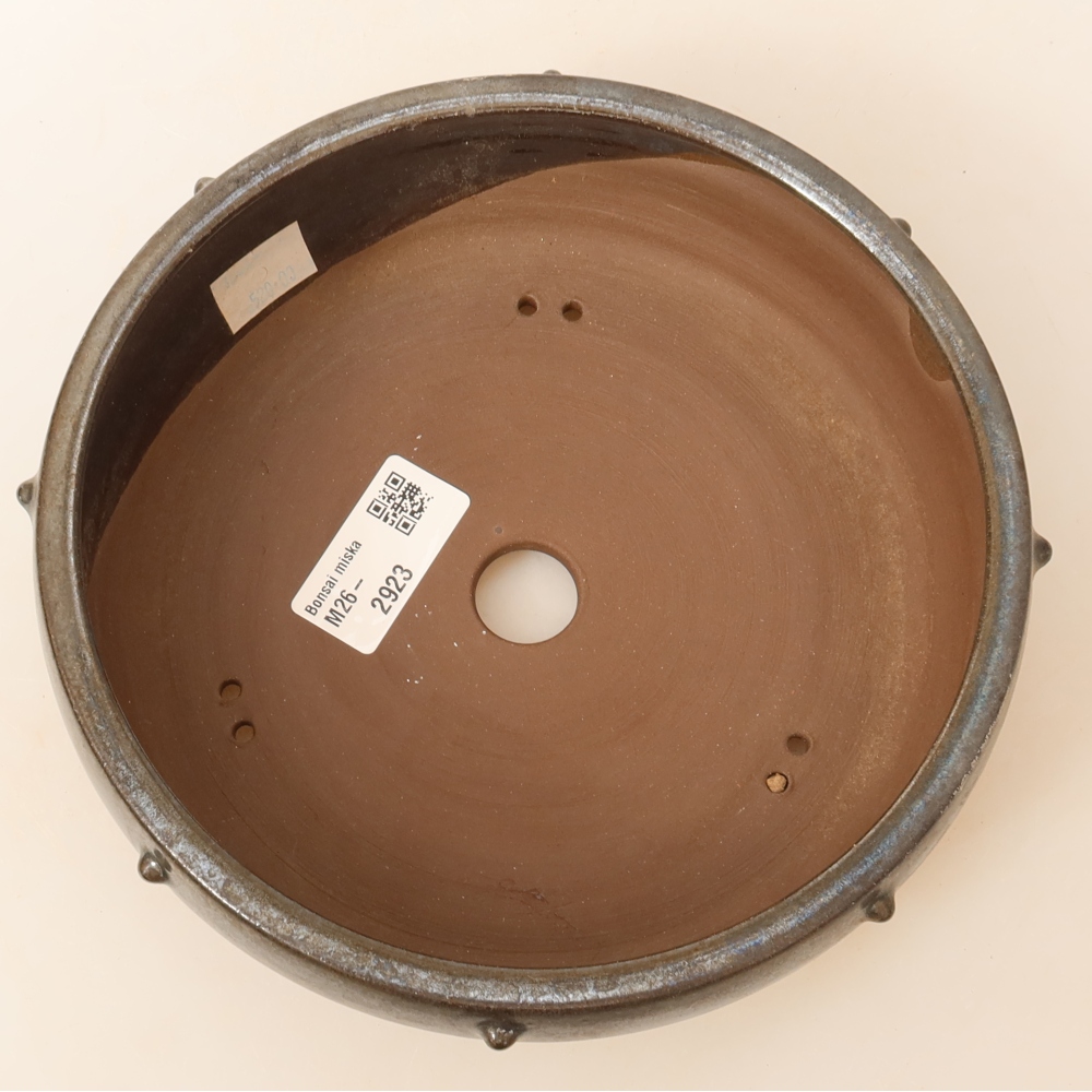 Ceramic bonsai bowl 18,5 x 18,5 x 6 cm, brown