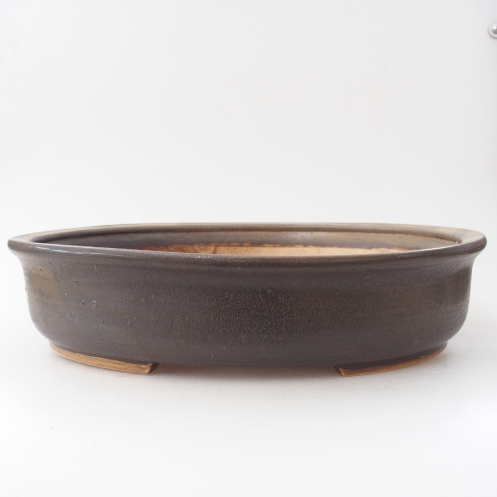 Ceramic bonsai bowl 32,5 x 28 x 7 cm, brown