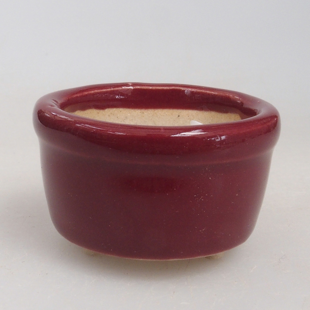 Mini bonsai bowl 3,5 x 3,5 x 2,5 cm, color burgundy