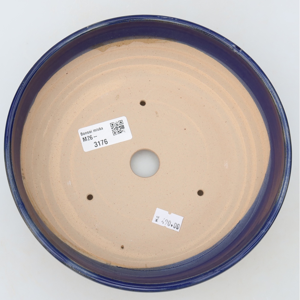 Ceramic bonsai bowl 20 x 20 x 6 cm, colour blue