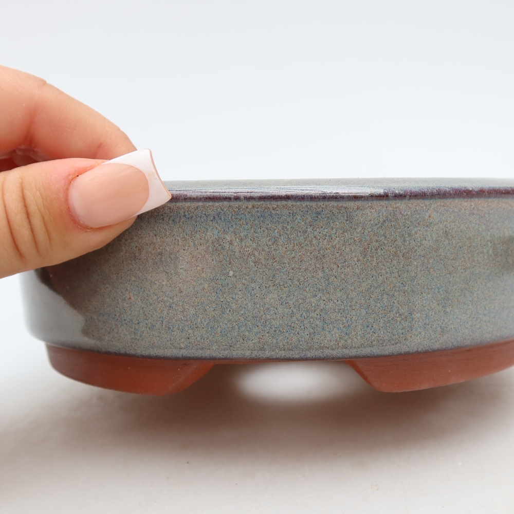 Ceramic bonsai pot, 16 x 16 x 5 cm, gray