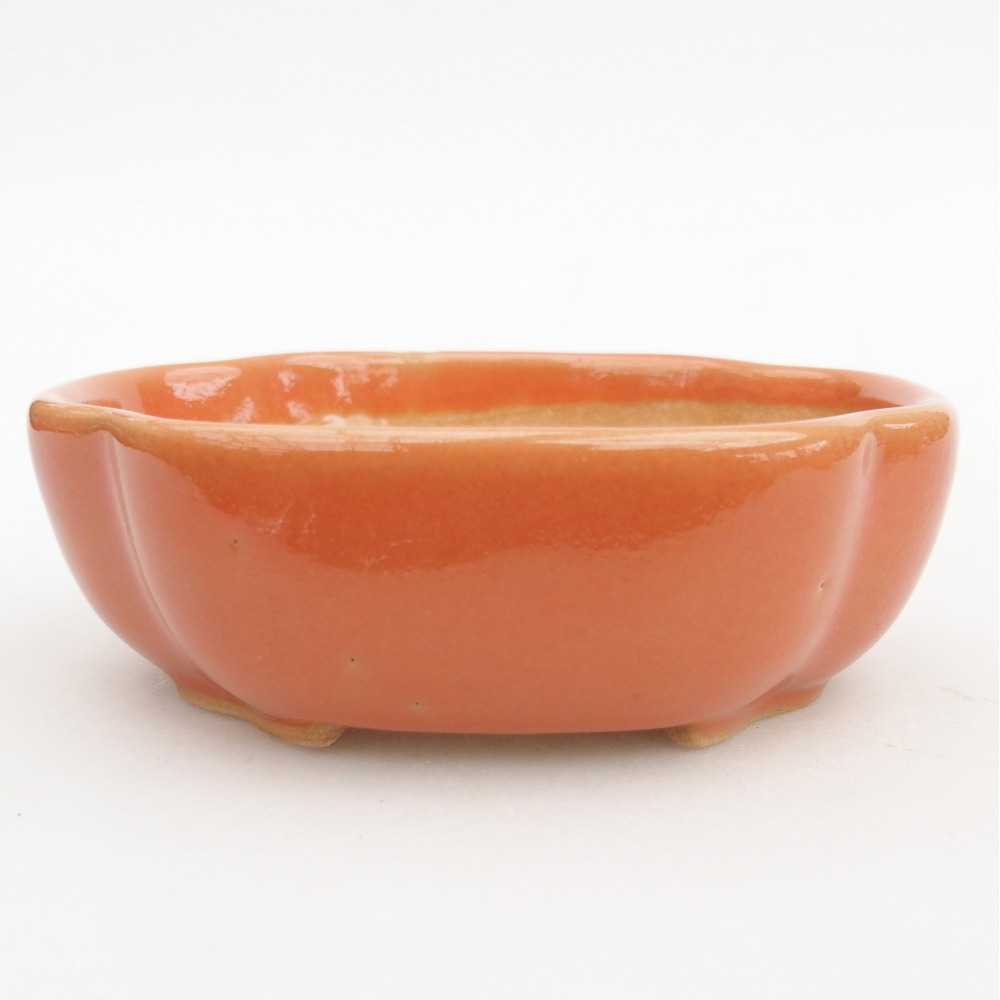 Ceramic bonsai bowl 10,5 x 9 x 3,5 cm, orange