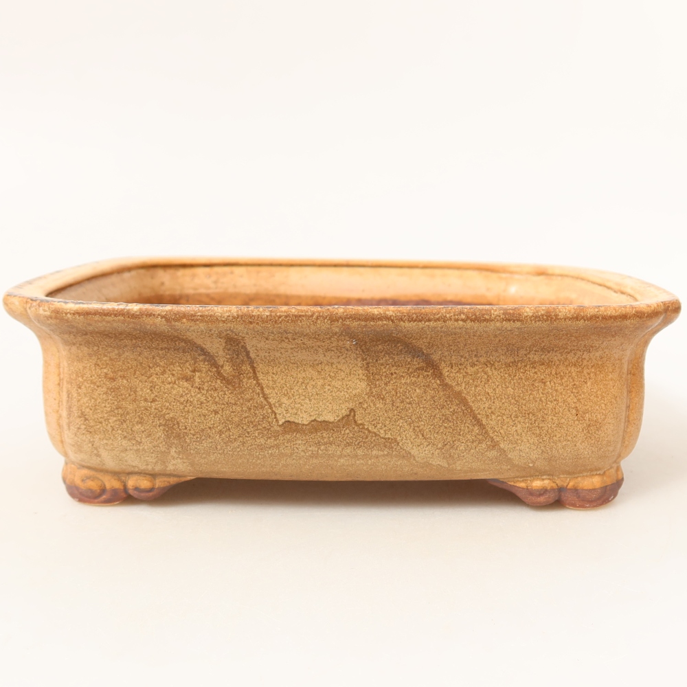 Ceramic bonsai pot, 19.5 x 17 x 6 cm, pink