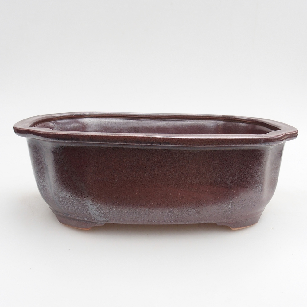 Ceramic bonsai bowl 22 x 16,5 x 7 cm, brown