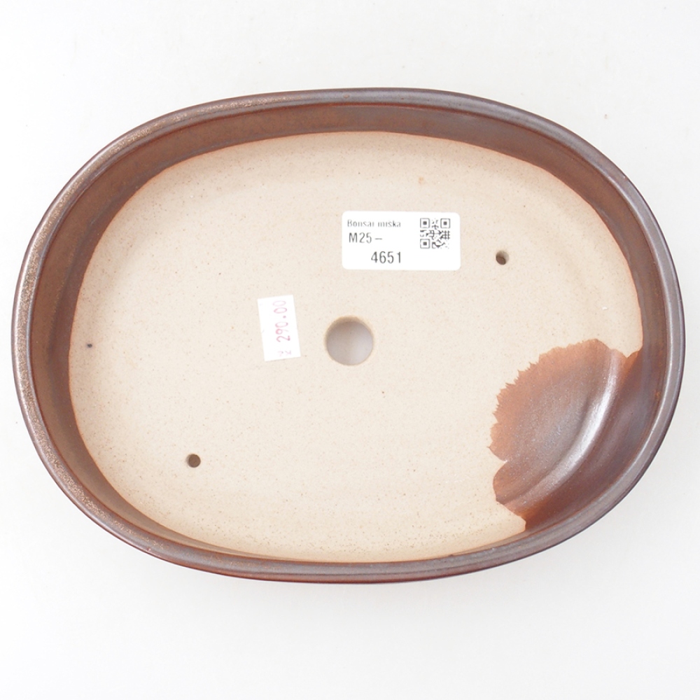 Ceramic bonsai bowl 21 x 15 x 4,5 cm, color brown