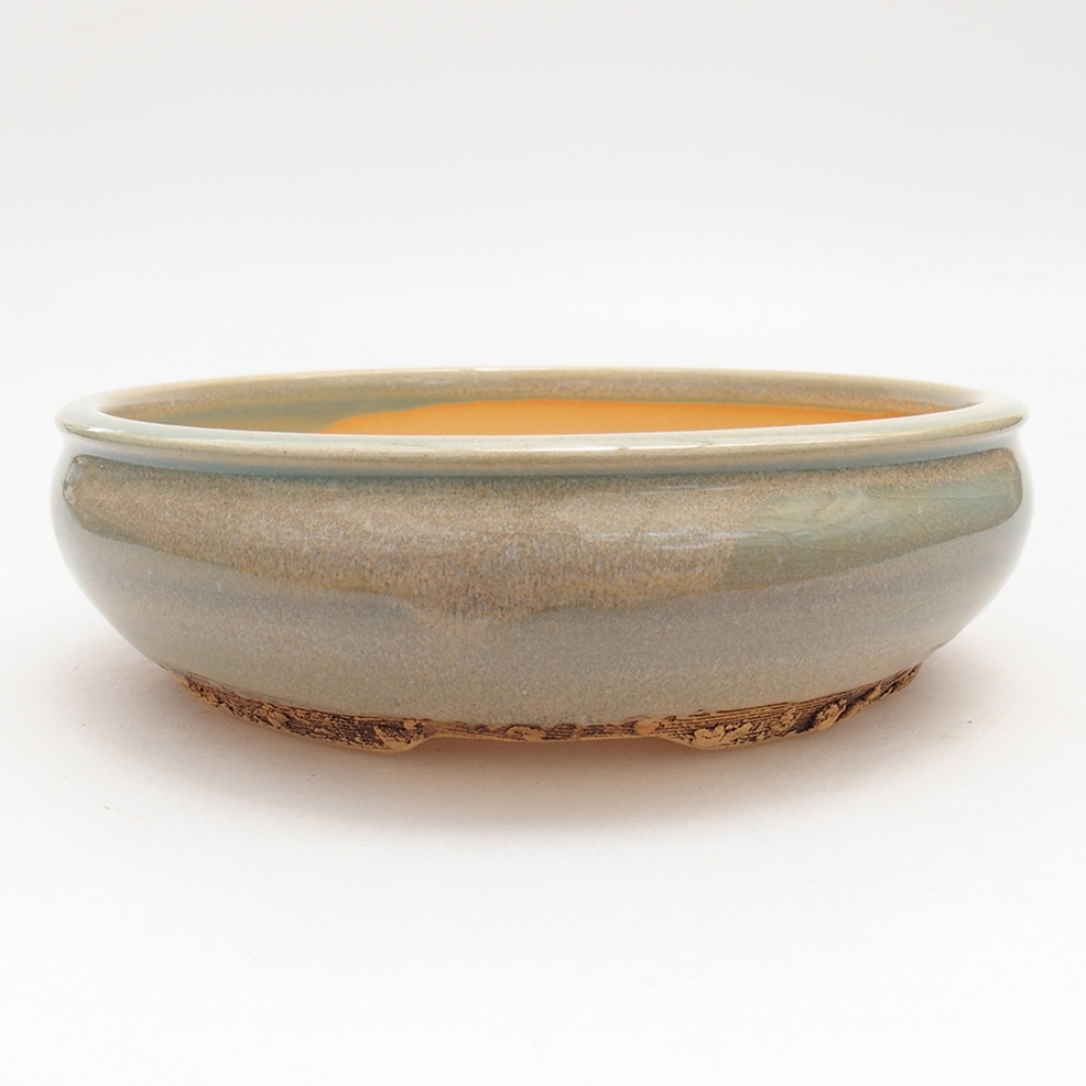 Ceramic bonsai pot 18 x 18 x 5.5 cm, green