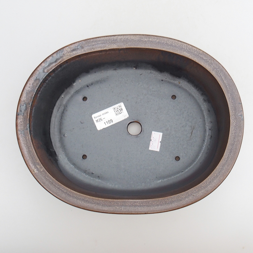 Ceramic bonsai bowl 23 x 19 x 7 cm, brown