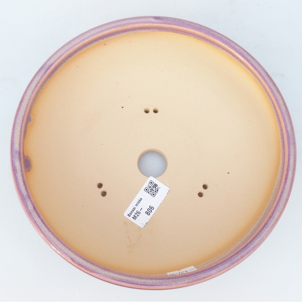 Ceramic bonsai bowl 20,5 x 20,5 x 6,5 cm, colour purple