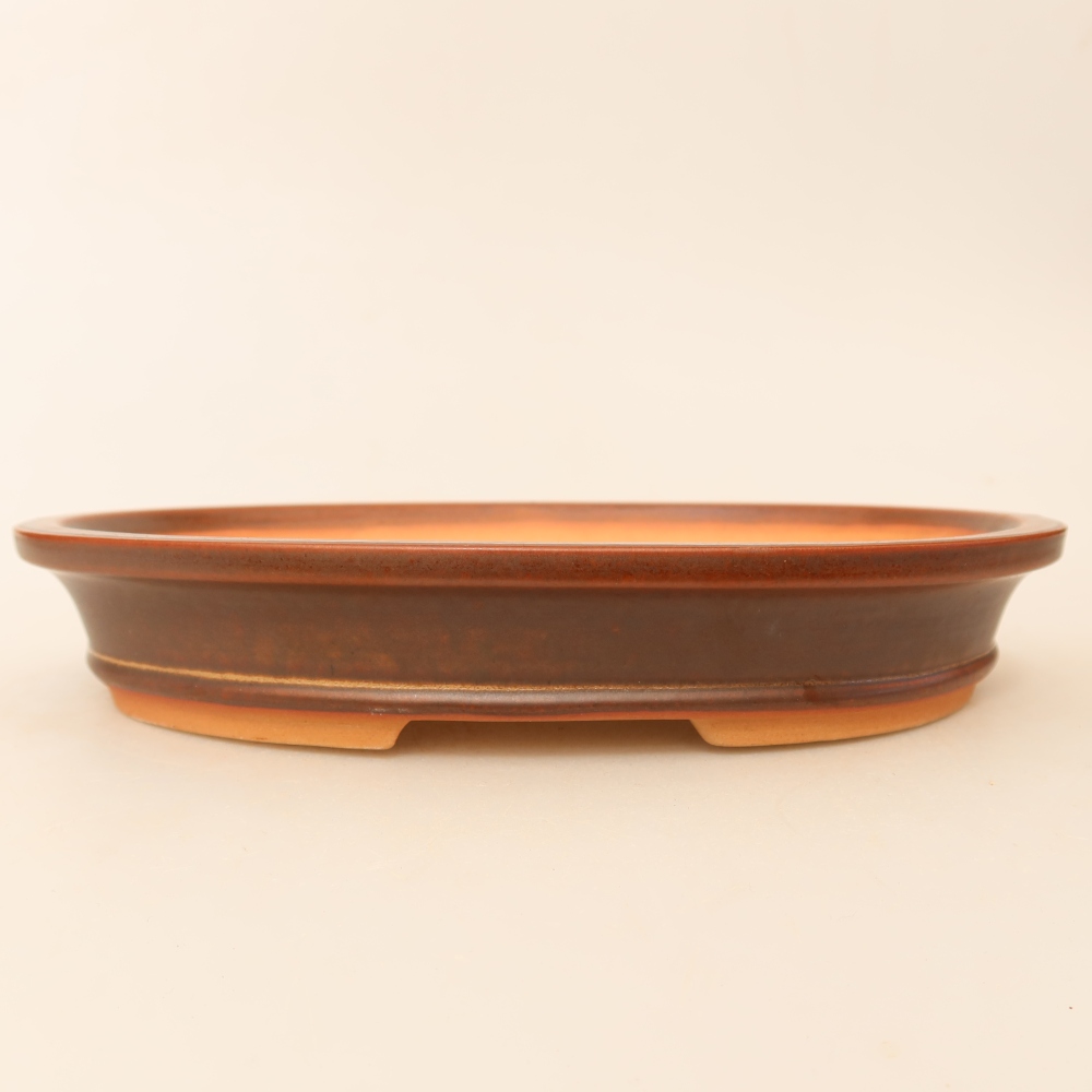 Ceramic Bowl  21 x 14.5 x 3.5 cm, brown
