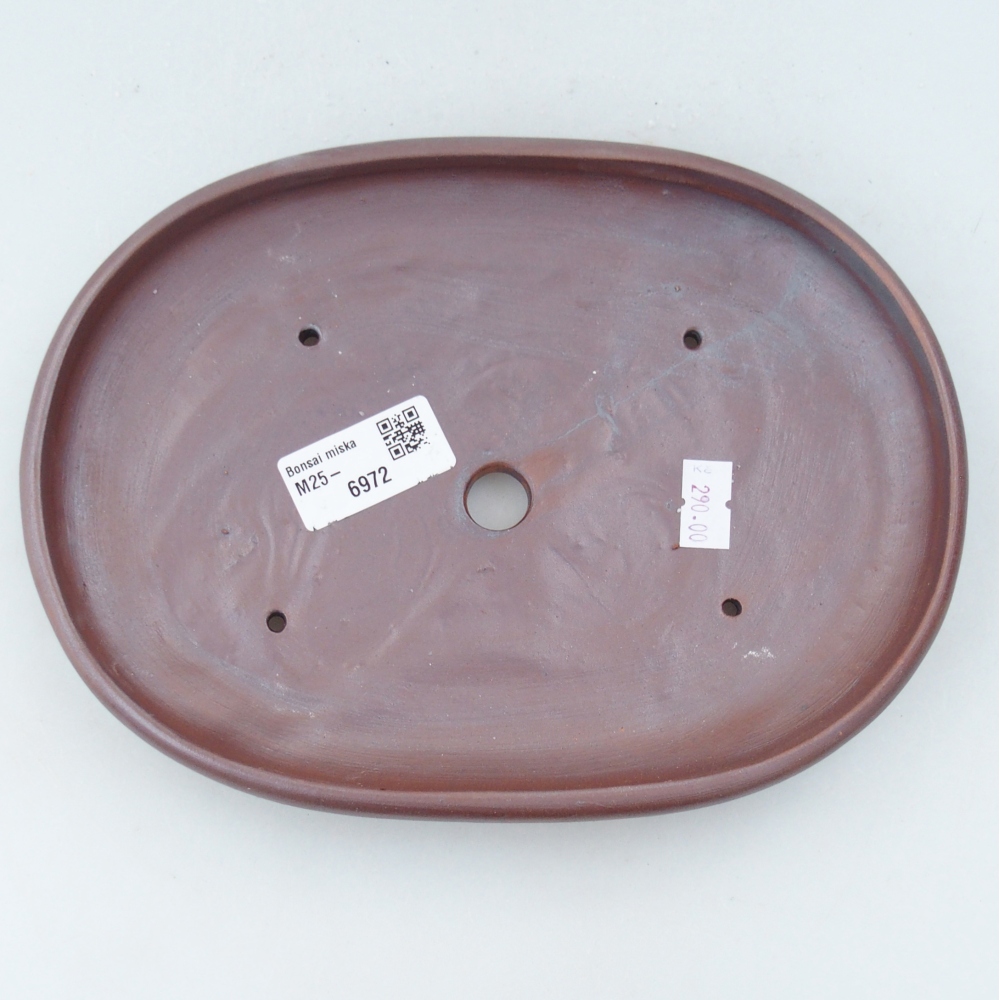 Ceramic bonsai bowl 22,5 x 16,5 x 3 cm, metal colour