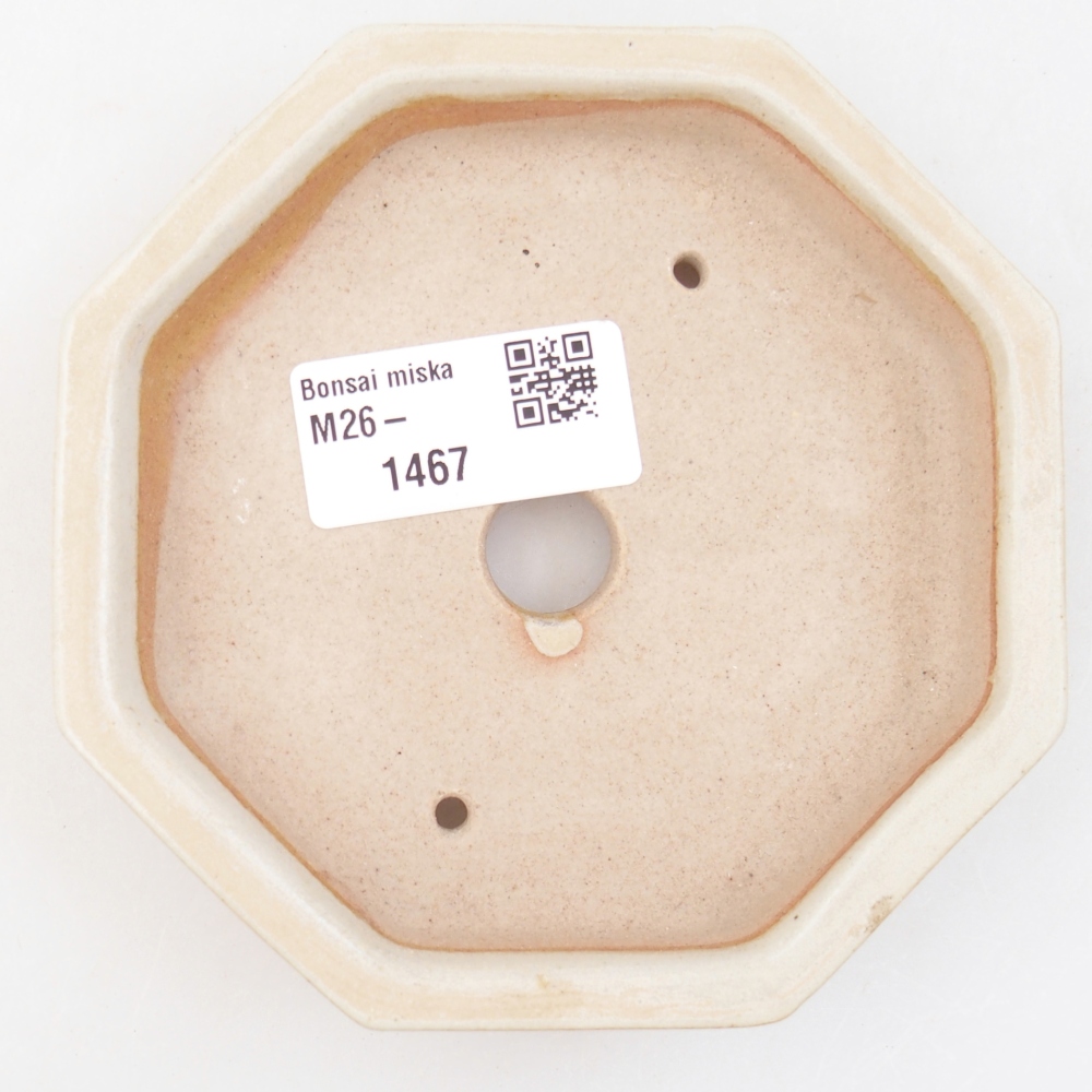 Ceramic bonsai bowl 11,5 x 11,5 x 2 cm, colour beige