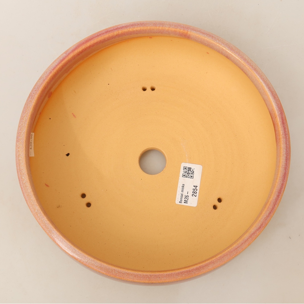 Ceramic bonsai pot, 23 x 23 x 7 cm, pink