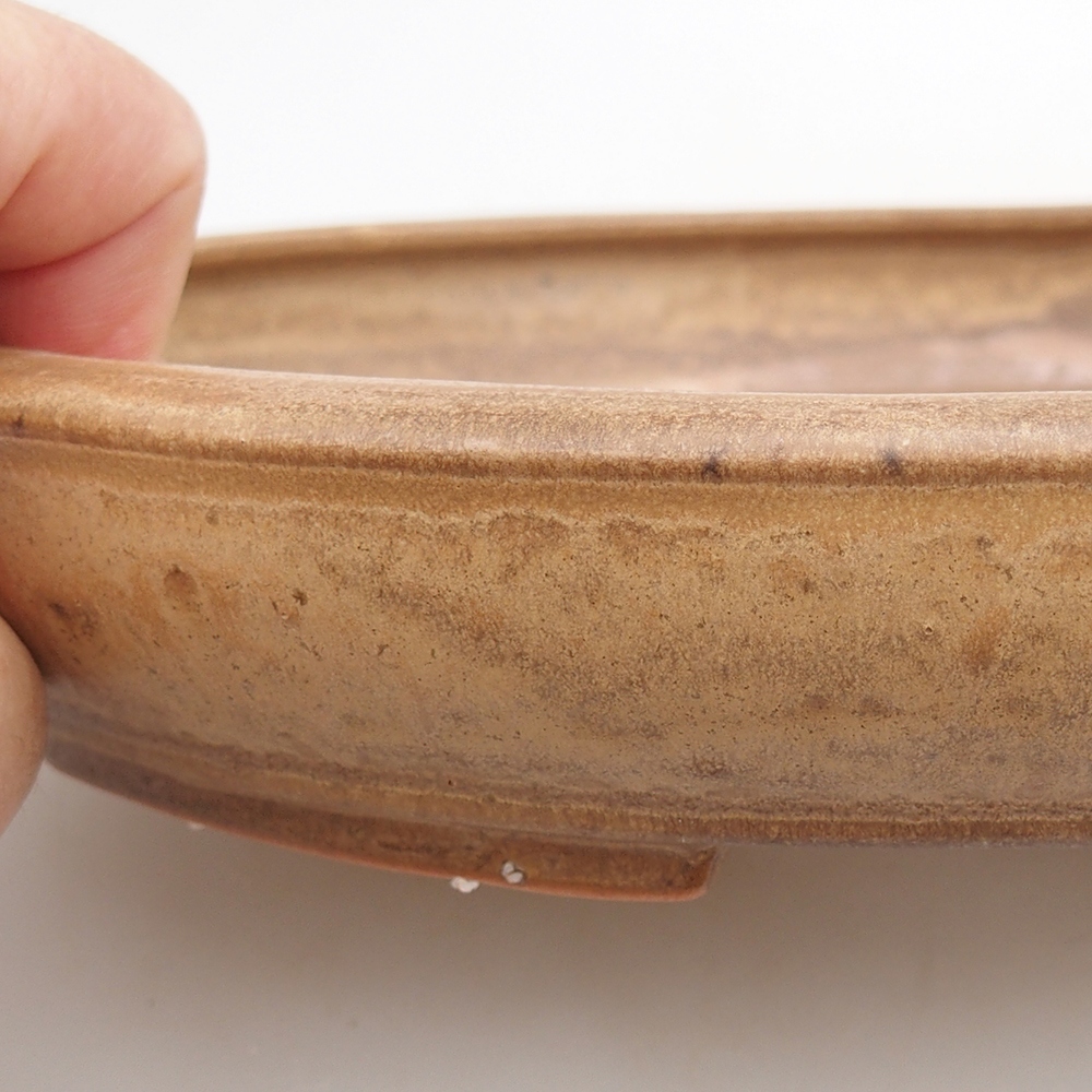 Ceramic bonsai bowl 24 x 19,5 x 4 cm, brown