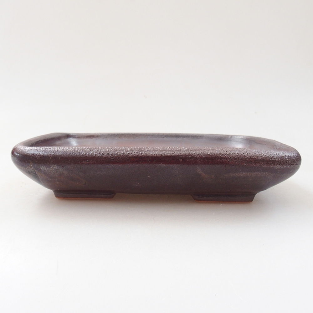 Ceramic bonsai bowl 17 x 13,5 x 3,5 cm, color metallic