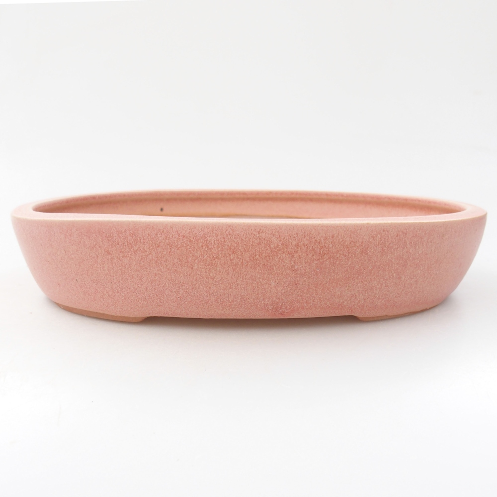 Ceramic bonsai bowl 22 x 16,5 x 4 cm, color pink