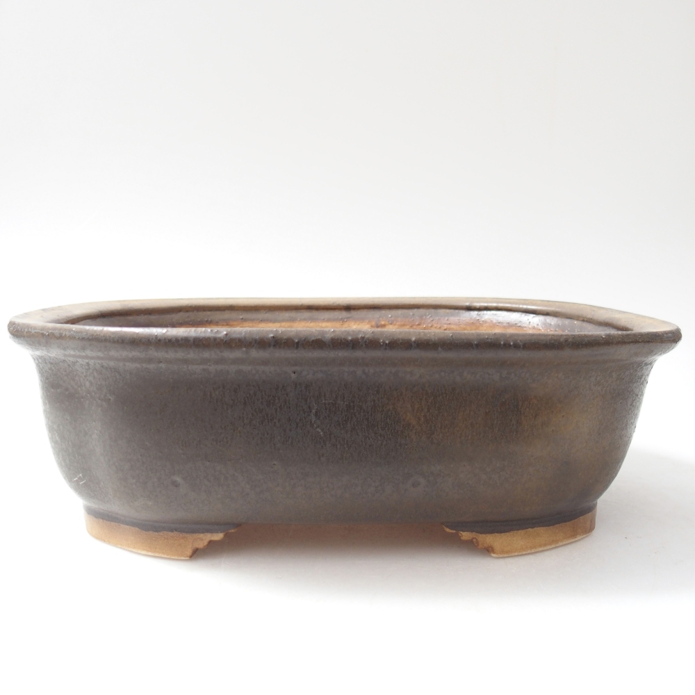 Ceramic bonsai bowl 25 x 21 x 8 cm, brown