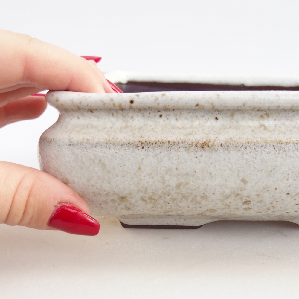 Ceramic bonsai bowl 15,5 x 15,5 x 6 cm, white