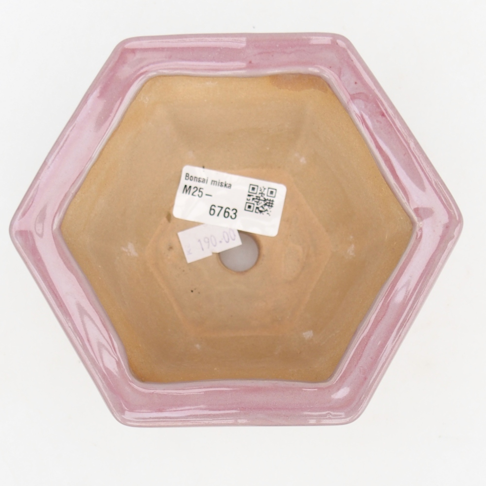 Ceramic bonsai bowl 13 x 11,5 x 8 cm, pink