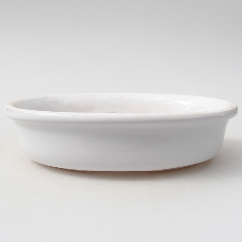 Ceramic bonsai bowl 14,5 x 10,5 x 3,5 cm, colour white