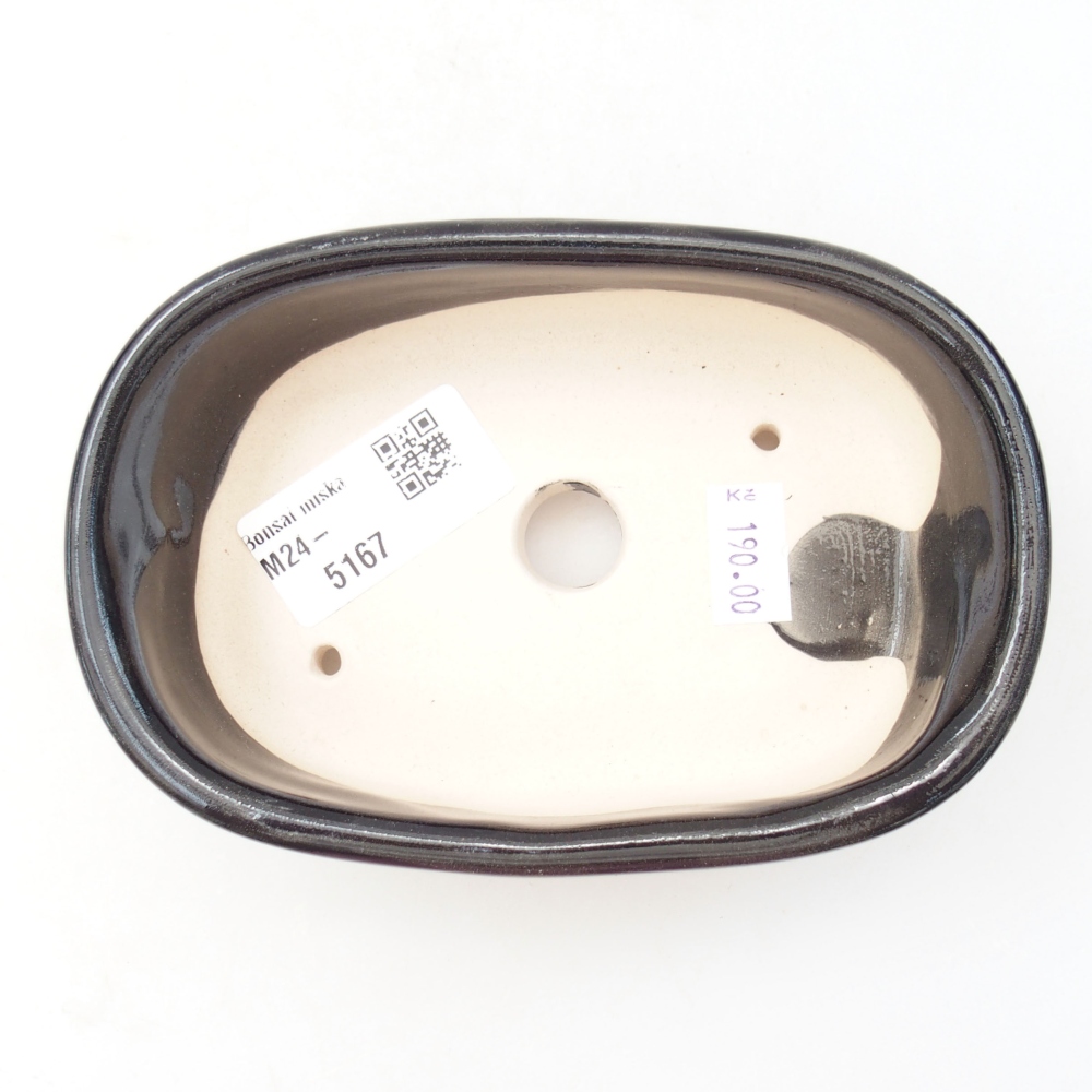 Ceramic bonsai bowl  13 x 9 x 4 cm, color black