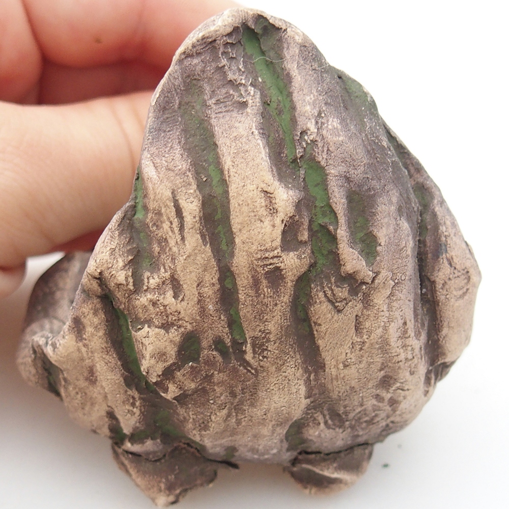 Ceramic Shell 6,5 x 6,5 x 8 cm , colour green