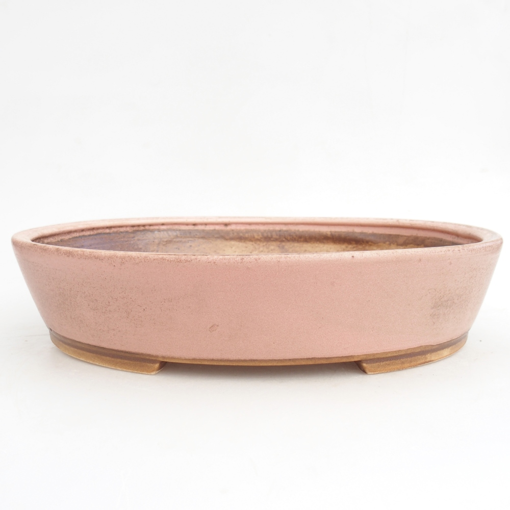 Ceramic bonsai bowl 28,5 x 25 x 6 cm, pink