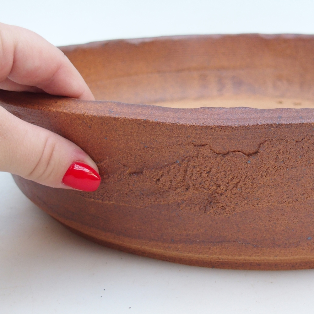 Bonsai bowl 34 x 34 x 7,5 cm , colour brown