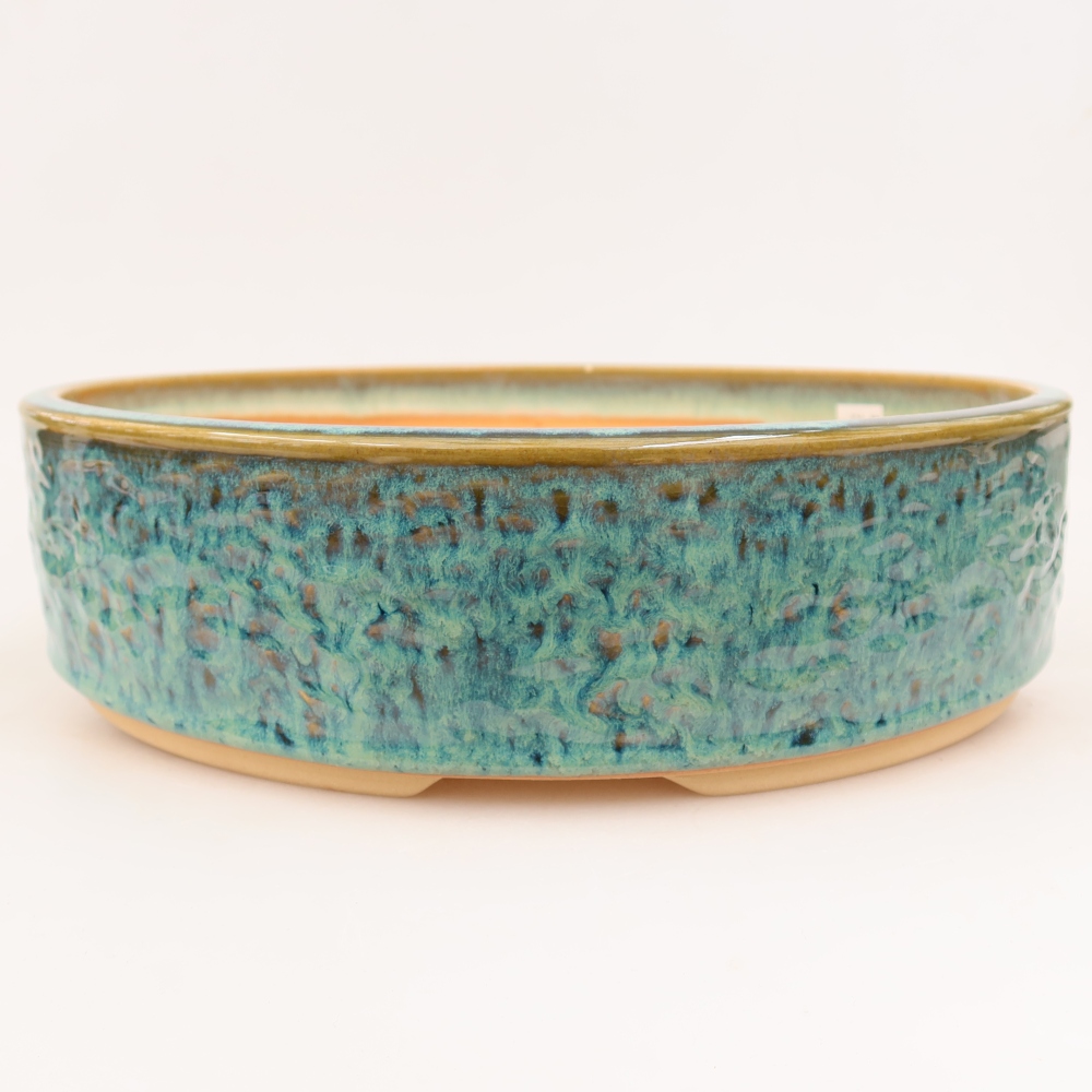 Ceramic bonsai pot, 31 x 31 x 8 cm, blue