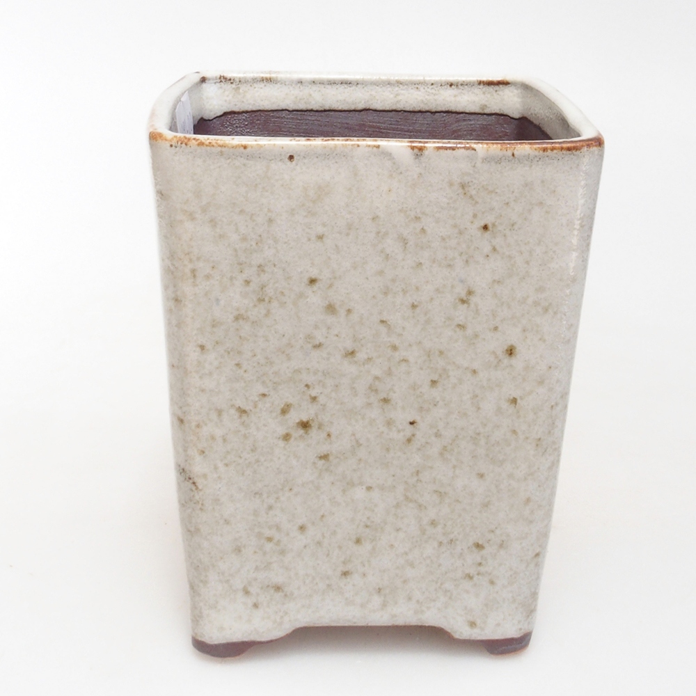 Ceramic bonsai bowl 8,5 x 8,5 x 11 cm, color white
