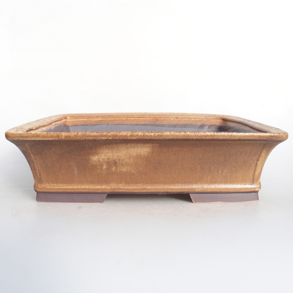 Ceramic bonsai bowl 29,5 x 24,5 x 8 cm, brown